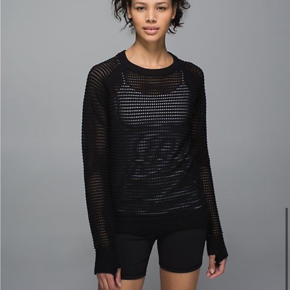 Lululemon Black Devi Crew Pointelle Sweater 2-4 - Picture 2 of 15